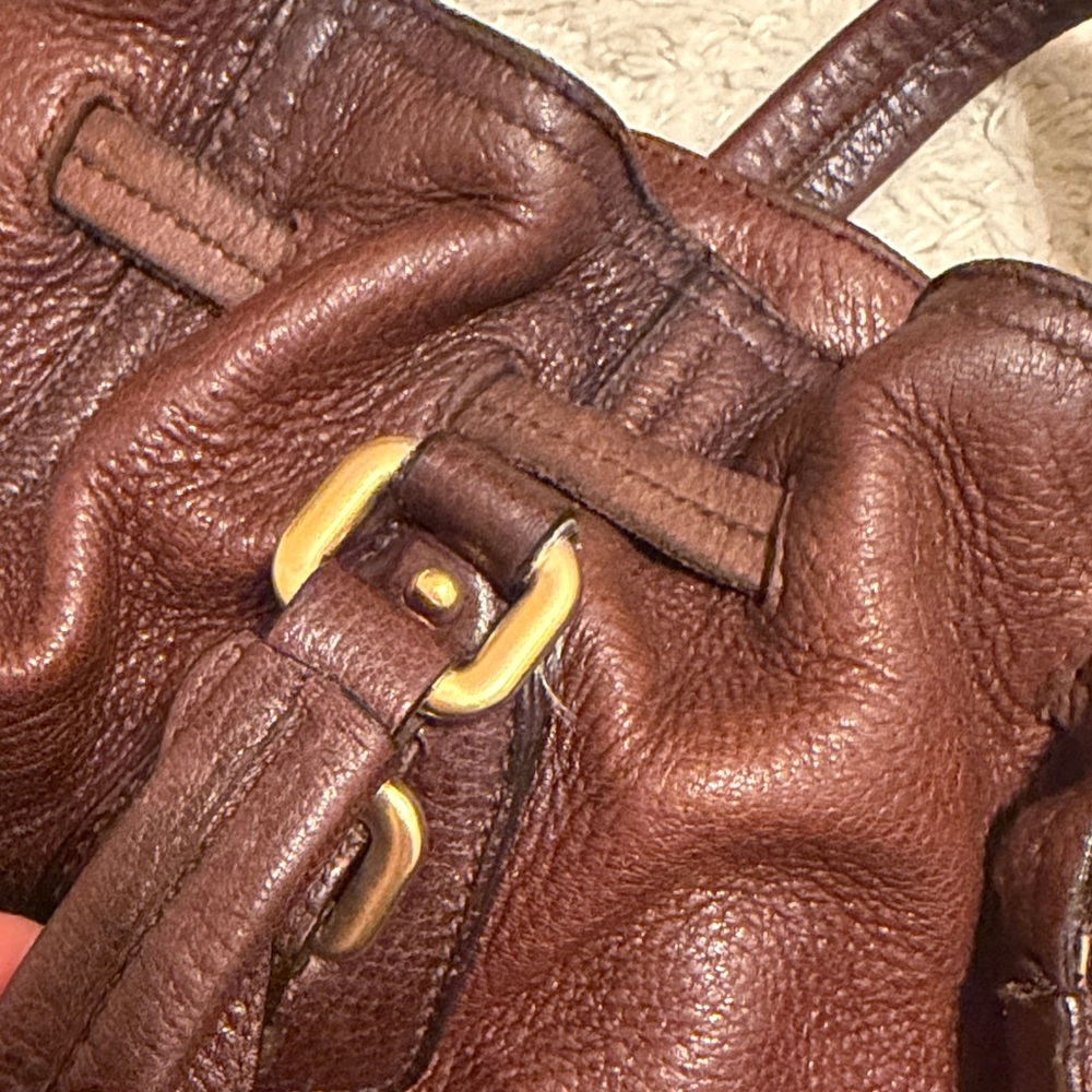Prada Cervo Brown Pebbled Leather Tote - Picture 10 of 16